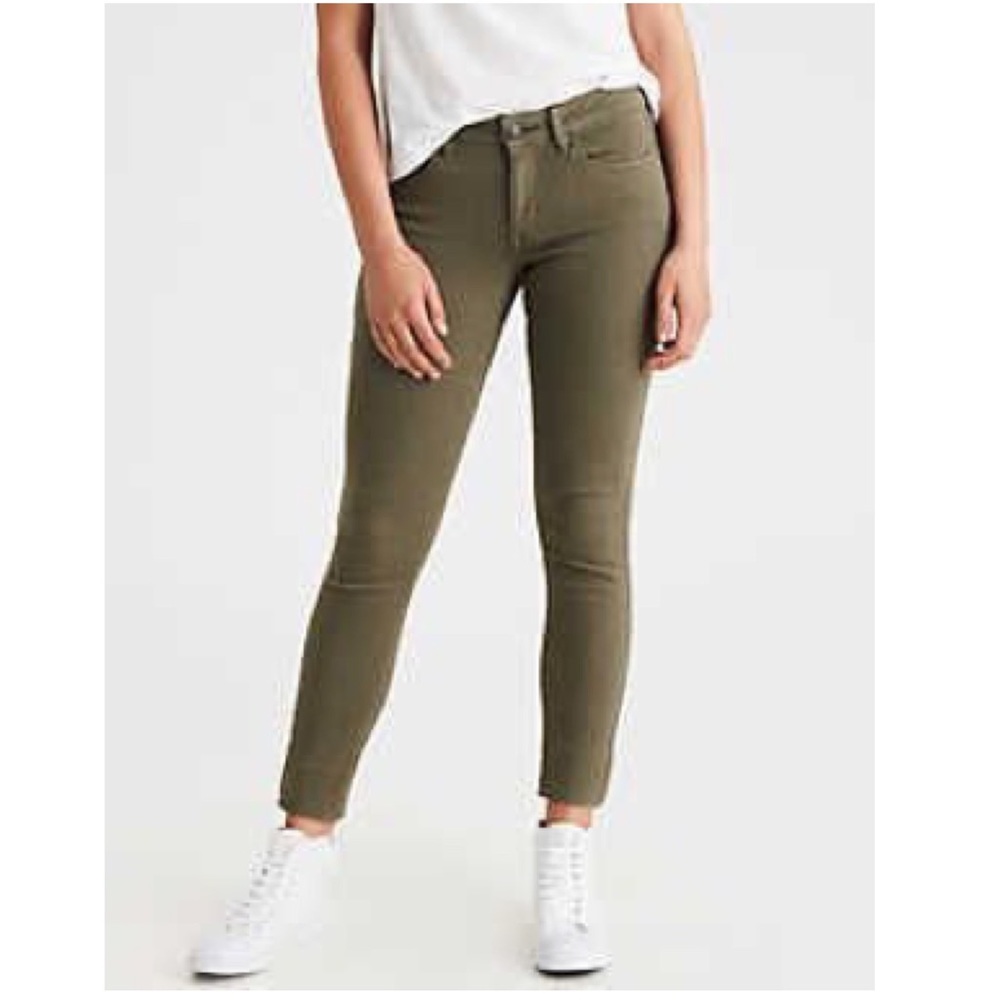 American eagle super stretch x olive green jegging